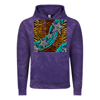 Cloud Purple tiger turquoise glitter and stars seamless pattern Vintage Hoodie - BundleAndBundleShop