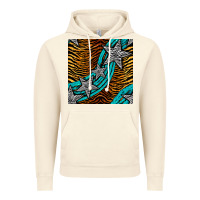 Vintage Artic tiger turquoise glitter and stars seamless pattern Vintage Hoodie - BundleAndBundleShop
