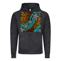Vintage Black tiger turquoise glitter and stars seamless pattern Vintage Hoodie - BundleAndBundleShop