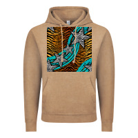 Vintage Coffee tiger turquoise glitter and stars seamless pattern Vintage Hoodie - BundleAndBundleShop