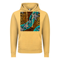 Vintage Mustard tiger turquoise glitter and stars seamless pattern Vintage Hoodie - BundleAndBundleShop
