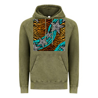 Vintage Olive tiger turquoise glitter and stars seamless pattern Vintage Hoodie - BundleAndBundleShop