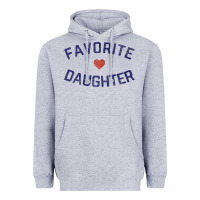 Heather Grey womens favorite daughter heart distressed vintage faded classic t shir Heavyweight Hoodie - linhVisuals