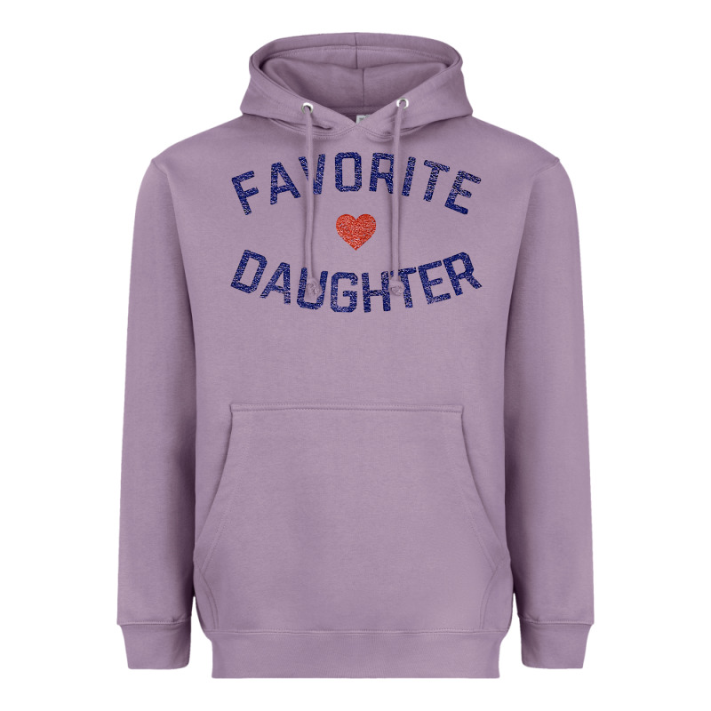 Womens Favorite Daughter Heart Distressed Vintage Faded Classic T Shir Heavyweight Hoodie by linhVisuals | Teevron