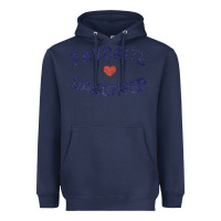 Navy womens favorite daughter heart distressed vintage faded classic t shir Heavyweight Hoodie - linhVisuals