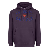 Plum womens favorite daughter heart distressed vintage faded classic t shir Heavyweight Hoodie - linhVisuals