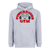 Heather Grey POWERHOUSE GYM VINTAGE SPORT Heavyweight Hoodie - linhVisuals