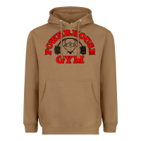 Toasted Coconut POWERHOUSE GYM VINTAGE SPORT Heavyweight Hoodie - linhVisuals