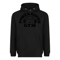 Black POWERHOUSE GYM Heavyweight Hoodie - linhVisuals