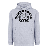 Heather Grey POWERHOUSE GYM Heavyweight Hoodie - linhVisuals