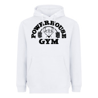 White POWERHOUSE GYM Heavyweight Hoodie - linhVisuals