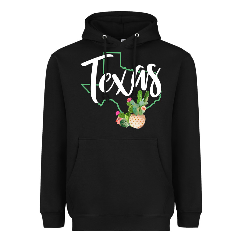 Texas State Map Pride Cactus Vintage Texas Sweatshirt Heavyweight Hoodie by linhVisuals | Teevron