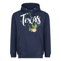 Navy texas state map pride cactus vintage texas sweatshirt Heavyweight Hoodie - linhVisuals