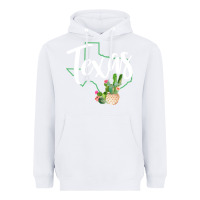 White texas state map pride cactus vintage texas sweatshirt Heavyweight Hoodie - linhVisuals