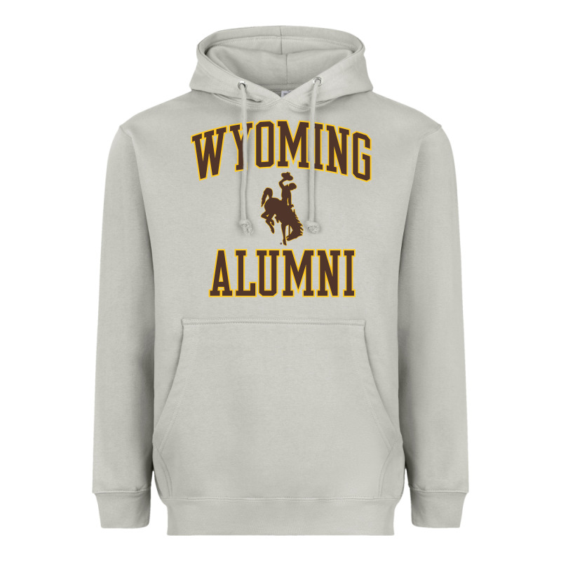 Wyoming Cowboys Apparel Alumni Classic Arch Long Sleeve T Shirt Heavyweight Hoodie by linhVisuals | Teevron