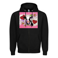 Black lotus heart cow valentine Zipper Hoodie - AdoDesignShop