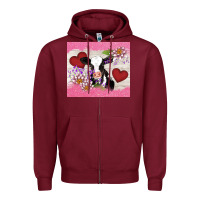 Burgundy lotus heart cow valentine Zipper Hoodie - AdoDesignShop