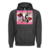 Charcoal Heather lotus heart cow valentine Zipper Hoodie - AdoDesignShop