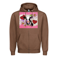 Chestnut lotus heart cow valentine Zipper Hoodie - AdoDesignShop