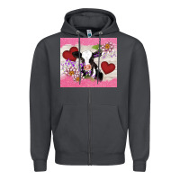 Smoke lotus heart cow valentine Zipper Hoodie - AdoDesignShop