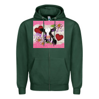 Sports Green lotus heart cow valentine Zipper Hoodie - AdoDesignShop