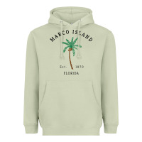 Matcha womens marco island florida colorful palm tree retro novelty art v nec Heavyweight Hoodie - linhVisuals