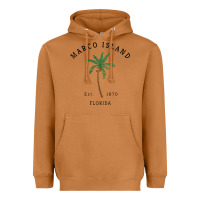 Meerkat womens marco island florida colorful palm tree retro novelty art v nec Heavyweight Hoodie - linhVisuals