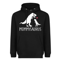 Black womens mommysaurus mom and baby dinosaur v neck t shirt Heavyweight Hoodie - linhVisuals