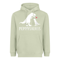 Matcha womens mommysaurus mom and baby dinosaur v neck t shirt Heavyweight Hoodie - linhVisuals