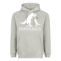 Moon Dust womens mommysaurus mom and baby dinosaur v neck t shirt Heavyweight Hoodie - linhVisuals