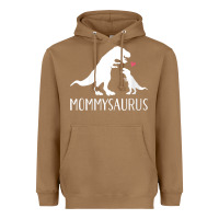 Toasted Coconut womens mommysaurus mom and baby dinosaur v neck t shirt Heavyweight Hoodie - linhVisuals
