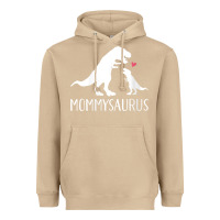 Mushroom womens mommysaurus mom and baby dinosaur v neck t shirt Heavyweight Hoodie - linhVisuals