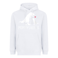 White womens mommysaurus mom and baby dinosaur v neck t shirt Heavyweight Hoodie - linhVisuals