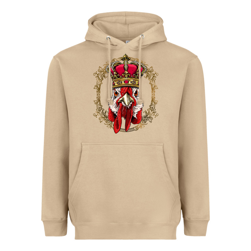 Chicken Chick King Chicken Wearing Crown Queen Chicken Animal 228 Roos Heavyweight Hoodie by linhVisuals | Teevron