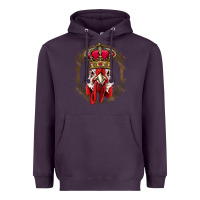 Plum chicken chick king chicken wearing crown queen chicken animal 228 roos Heavyweight Hoodie - linhVisuals