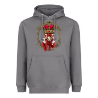 Storm chicken chick king chicken wearing crown queen chicken animal 228 roos Heavyweight Hoodie - linhVisuals