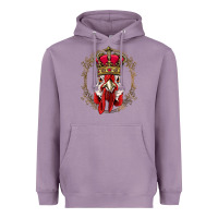 Lavender chicken chick king chicken wearing crown queen chicken animal 228 roos Heavyweight Hoodie - linhVisuals