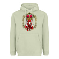 Matcha chicken chick king chicken wearing crown queen chicken animal 228 roos Heavyweight Hoodie - linhVisuals