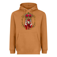 Meerkat chicken chick king chicken wearing crown queen chicken animal 228 roos Heavyweight Hoodie - linhVisuals
