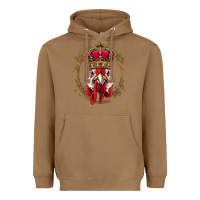 Toasted Coconut chicken chick king chicken wearing crown queen chicken animal 228 roos Heavyweight Hoodie - linhVisuals