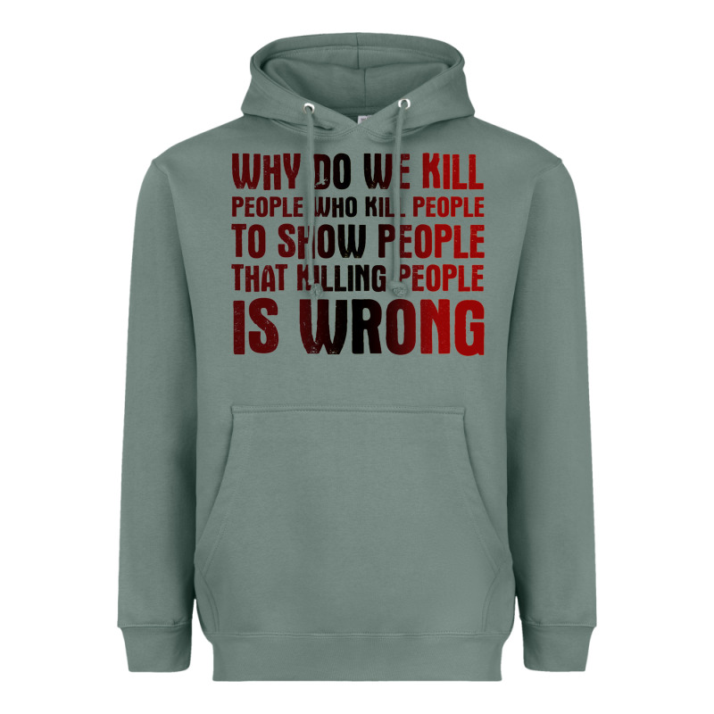 Why Do We Kill People Who Kill People To Show That Killing People Heavyweight Hoodie by linhVisuals | Teevron