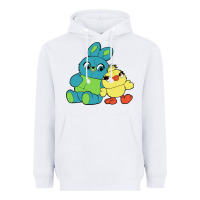 White bunny and ducky Heavyweight Hoodie - linhVisuals