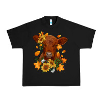 Black fall red angus calf dried leaves and sunflowers Urban Heavy Tee - RanaPortraitStore