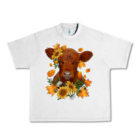 Lunar Rock fall red angus calf dried leaves and sunflowers Urban Heavy Tee - RanaPortraitStore