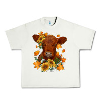Pistachio fall red angus calf dried leaves and sunflowers Urban Heavy Tee - RanaPortraitStore