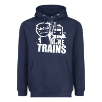 Navy i like trains Heavyweight Hoodie - linhVisuals