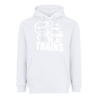 White i like trains Heavyweight Hoodie - linhVisuals