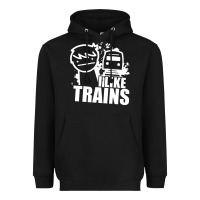 Black i like trains Heavyweight Hoodie - linhVisuals