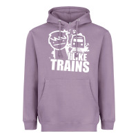 Lavender i like trains Heavyweight Hoodie - linhVisuals