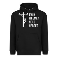 Even Firemen Need Heroes Lineworker Powerline Technician Premium Heavyweight Hoodie | Teevron